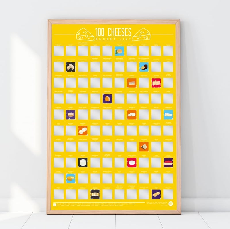 Gift Republic 100 Cheeses Bucket List Scratch Poster - Image 1